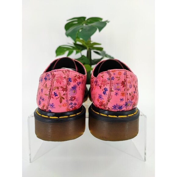Dr Martens Women's Pascal Hole Floral Flower Pink Ankle Loafers 7US - Picture 3 of 11